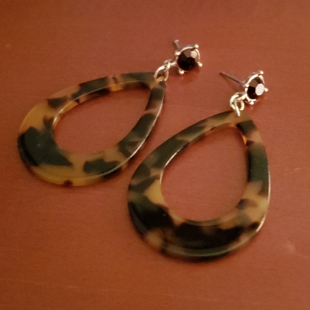 Tortoise Acrylic Drop Earrings